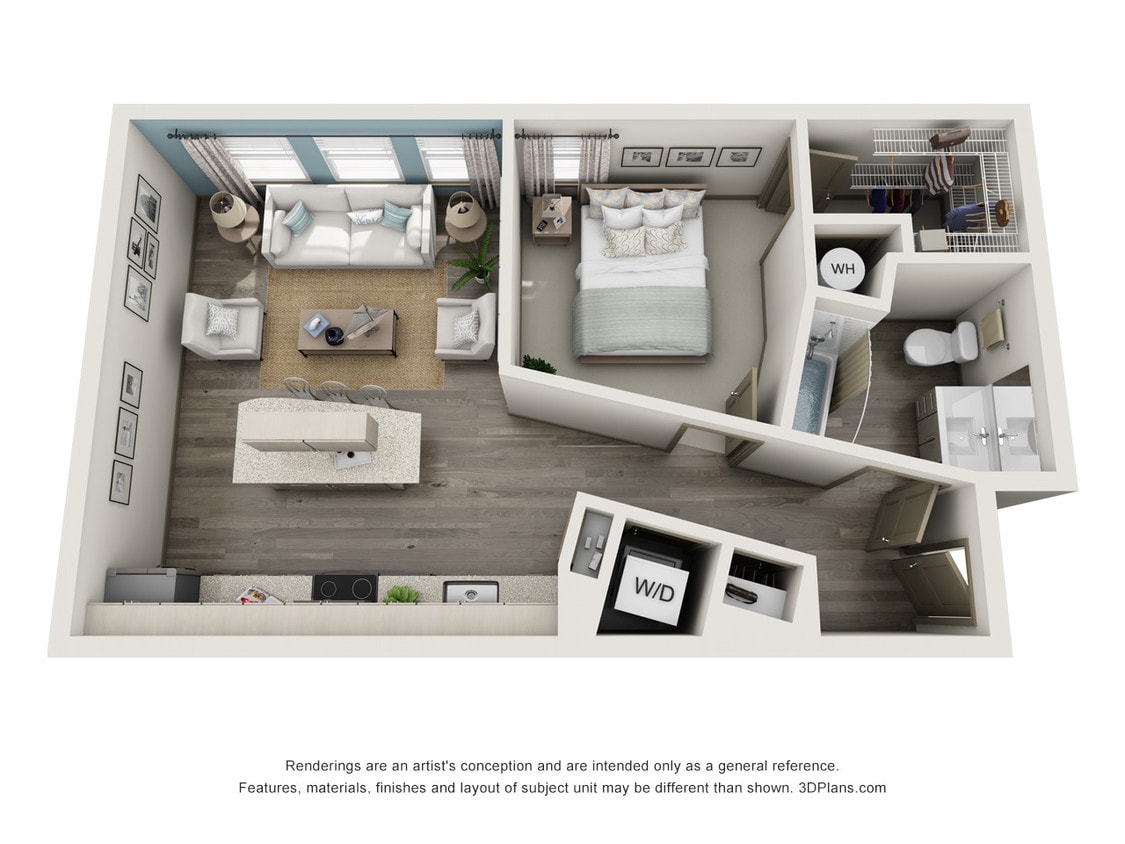 Marina Bend At Clear Creek - A1 - 1 Beds - 1 Baths - 649 Sq. ft. - A1