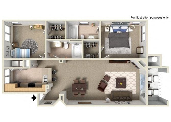 Floor Plan - C 1,082 SF San Gabriel