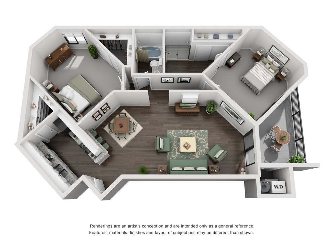 Floor Plan - Two Bedroom Two Bath Large Upgraded
