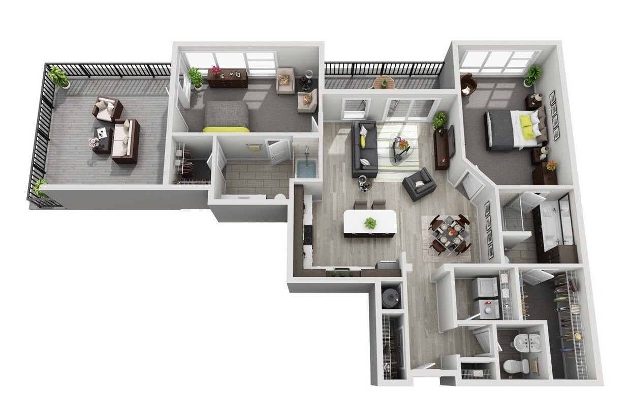 Floor Plan - E1 (2BR)
