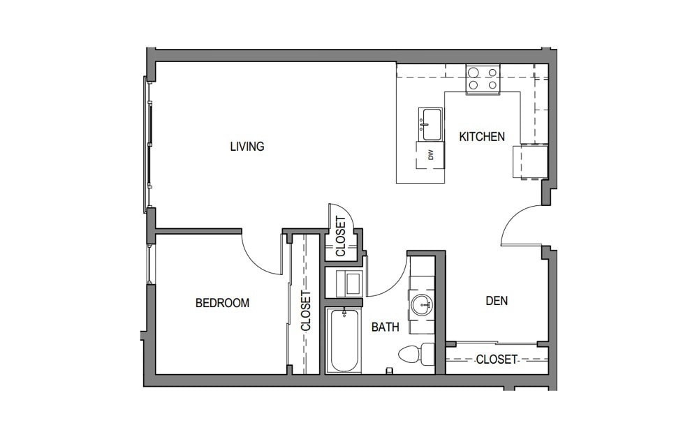 Floor Plan - 1 Bed/1 Bath-C22