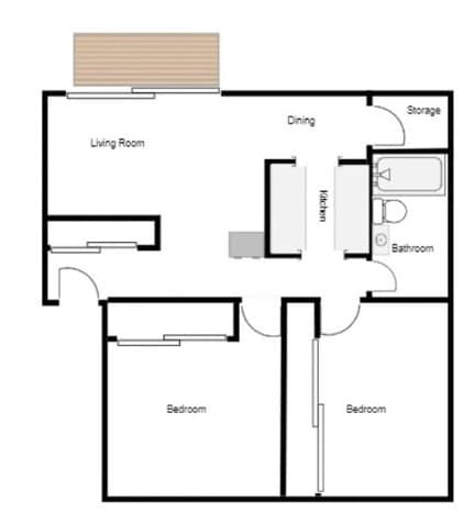Floor Plan - 2x1 Large