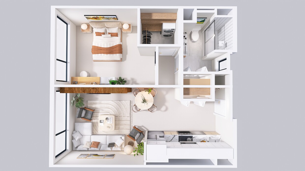 Floor Plan - West 7th | 1 Bedroom 1 Bathroom A