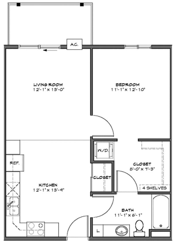 1x1 - Urban Meadows 1 - 1 Bed - 1 Bath