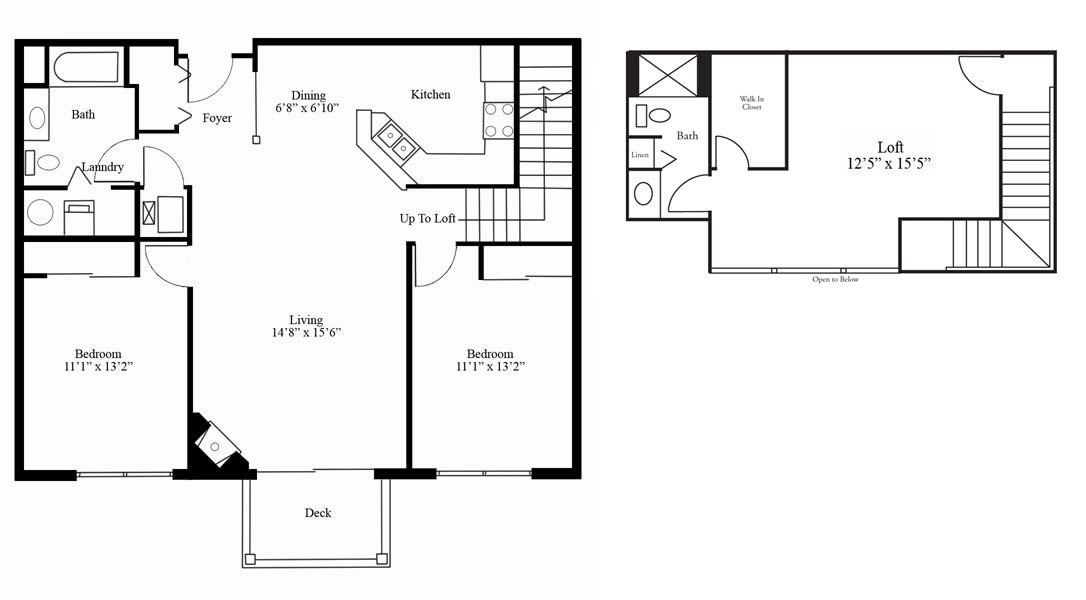Floor Plan - Pinnacle - 2 Bed, 2 Bath Baywood w/ Loft