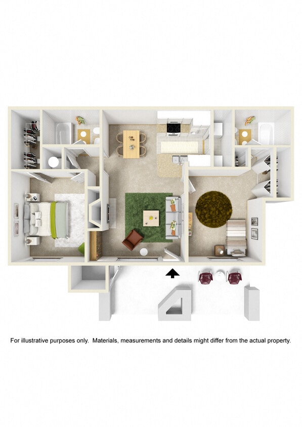 Floor Plan - 2 Bed 2 Bath