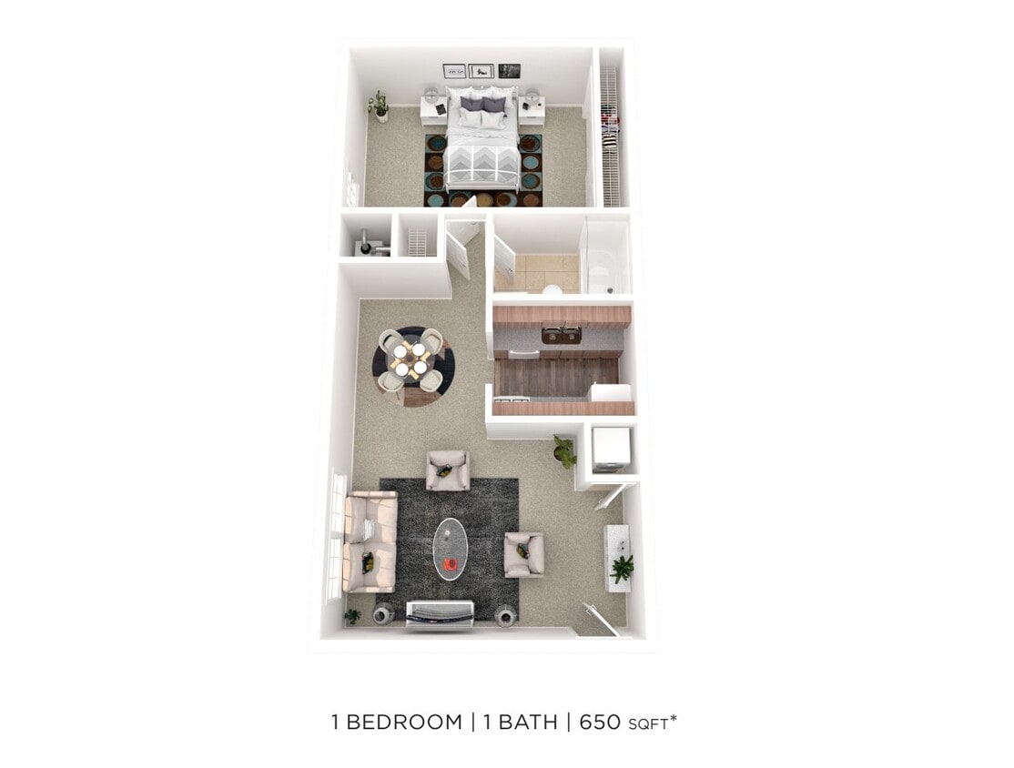Floor Plan - One Bedroom- 650 sqft