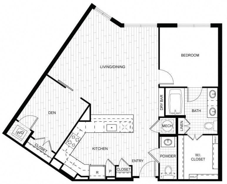Floor Plan - 1 Bed/1_5 Bath-F_B02