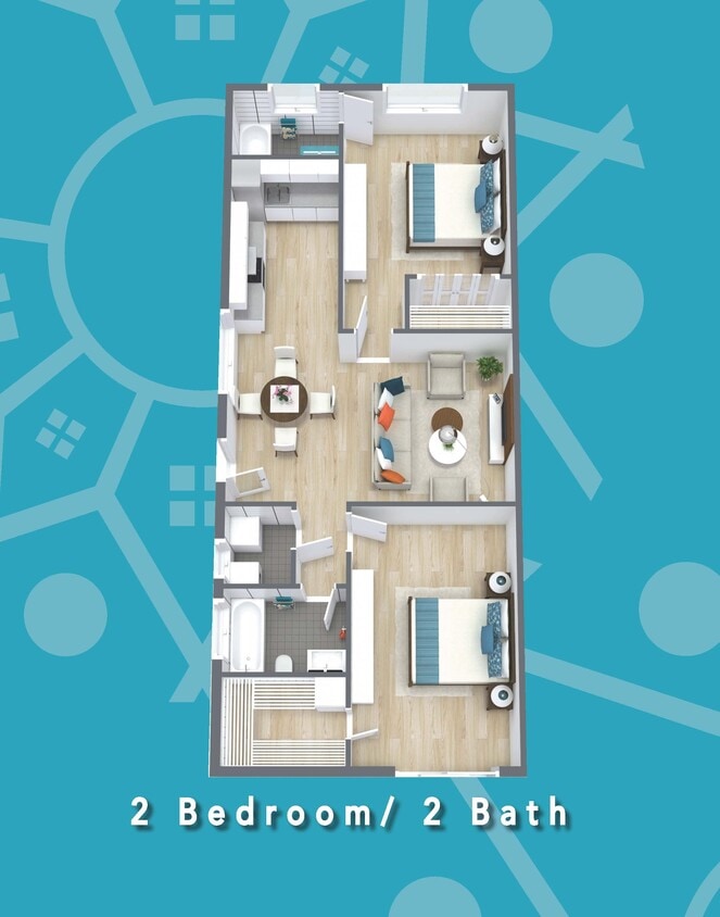 Floor Plan - 2 Bedroom 2 Bath