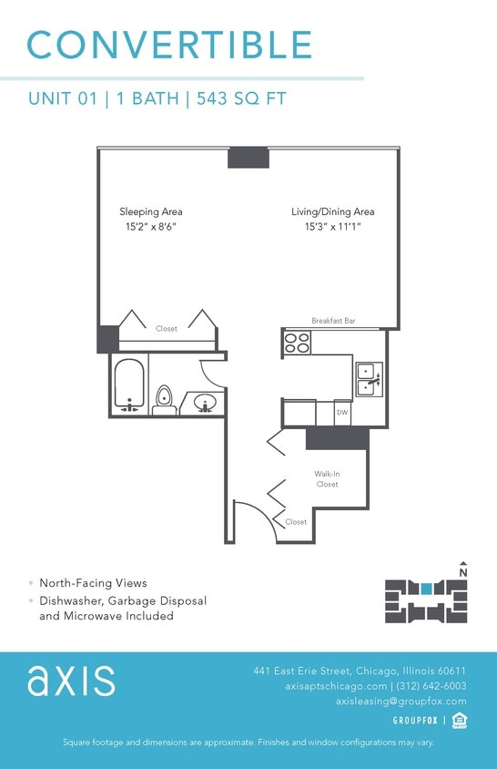 Floor Plan - Convertible Studio