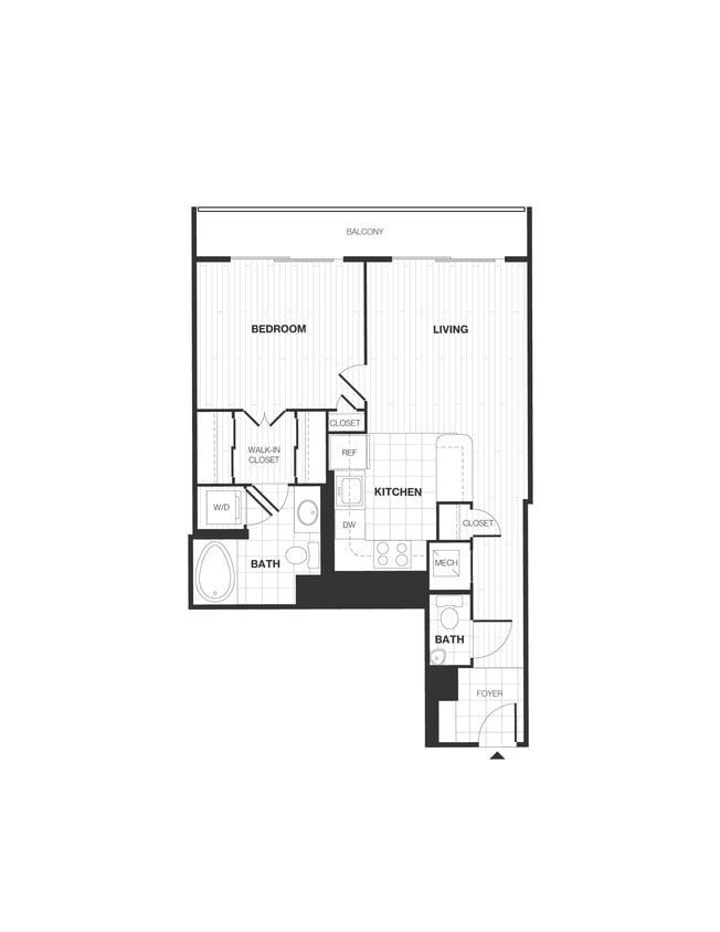 Floor Plan - 1 Bed/1.5 Bath