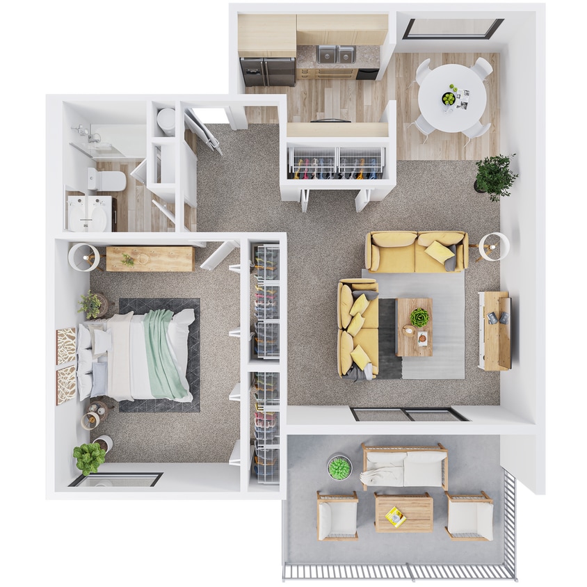 Hideaway 1BR.jpeg - 2 Bedroom 1.5 Bathroom