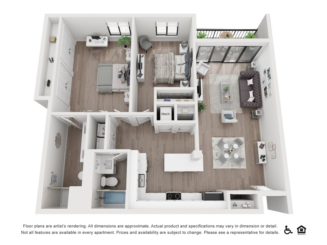 Floor Plan - 2 Bedroom 2 Bathroom B