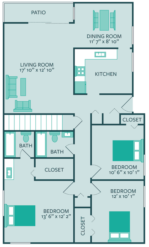 Floor Plan - Durand  3 bedroom