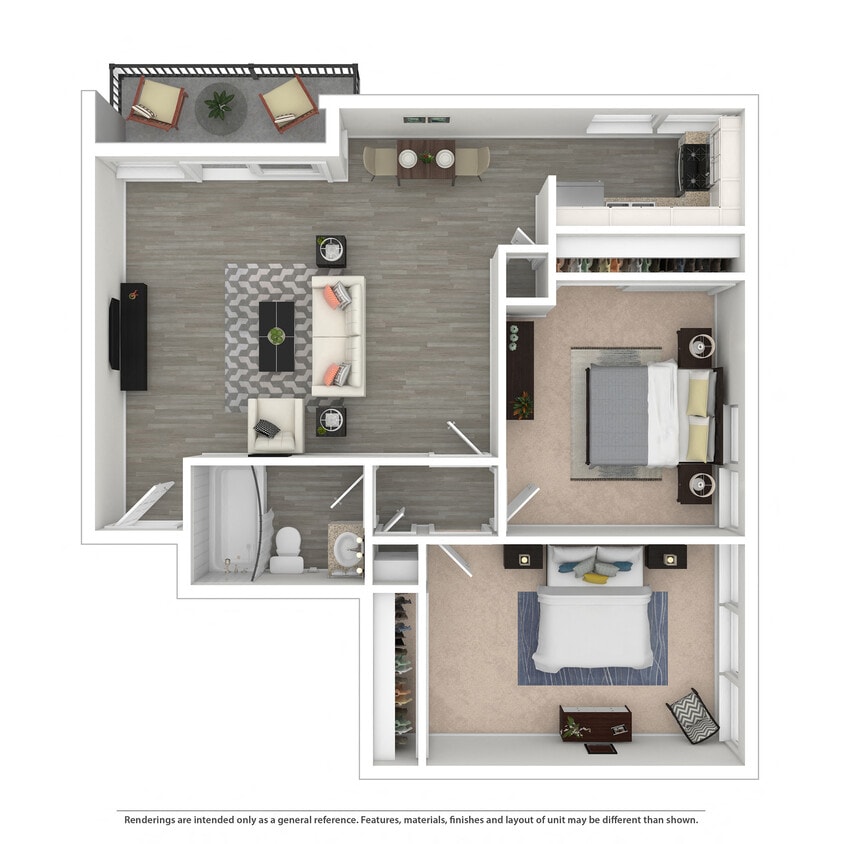 Floor Plan - TwoBedroomOneBath-PlanA