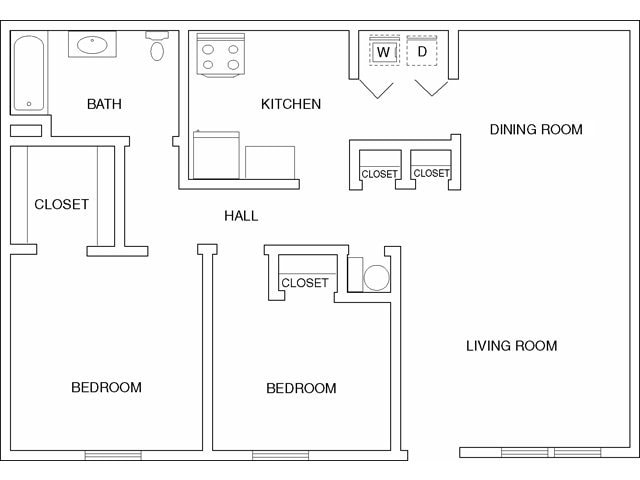 2BR/1BA - 2Bed - 1Bath