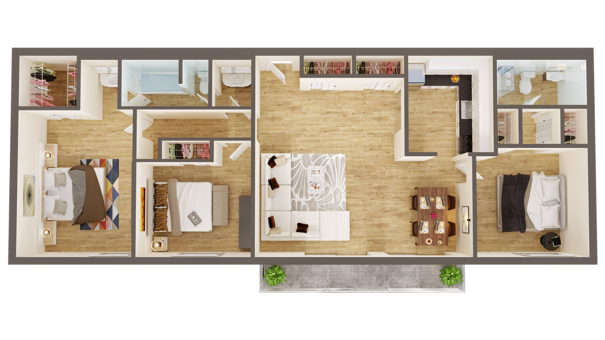 Floor Plan - 3br. Flat