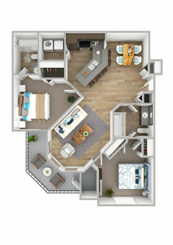District - B3.jpg - B3 - 2 Bedroom, 2 Bathroom