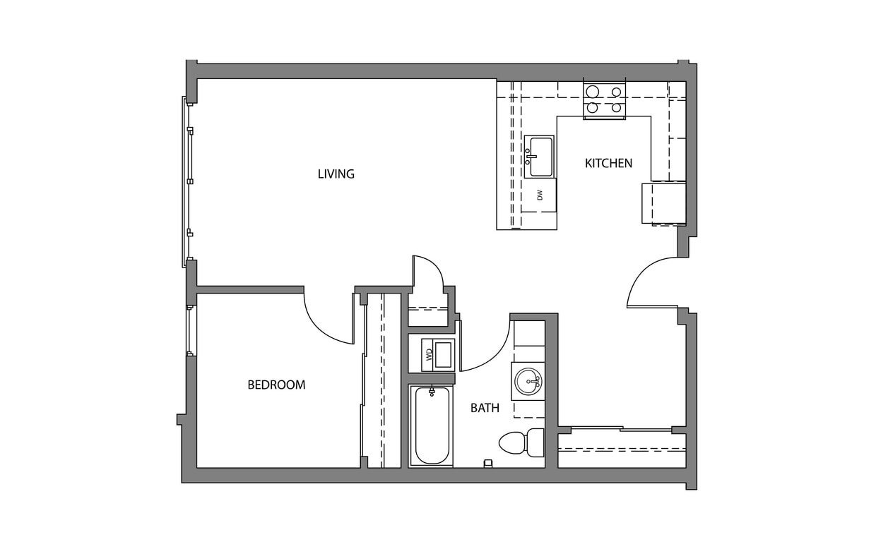Floor Plan - 1 Bed/1 Bath-C23