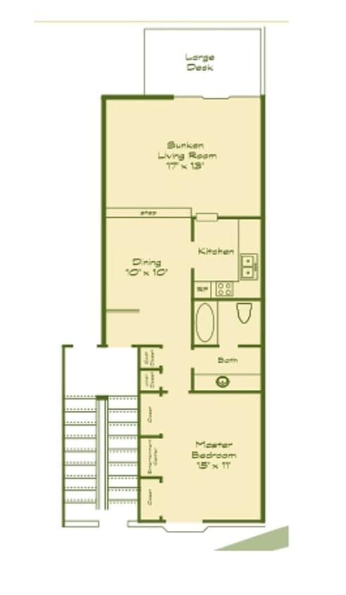 Floor Plan - 1 Bed / 1 Bath