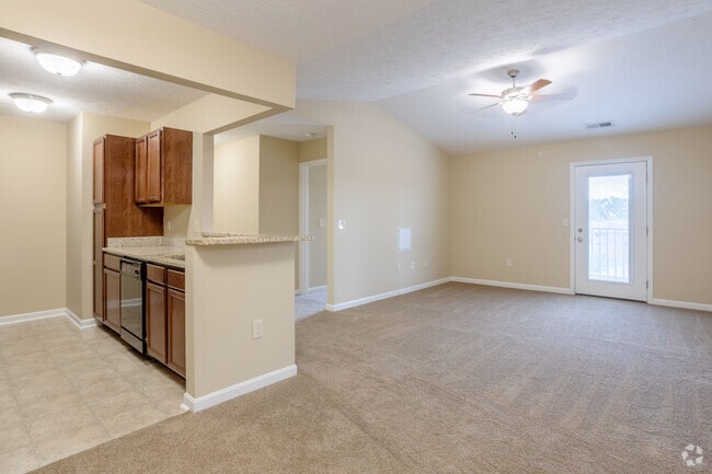 3BR, 2BA - 1,350 SF - Kitchen & Living Room - Oldham Oaks