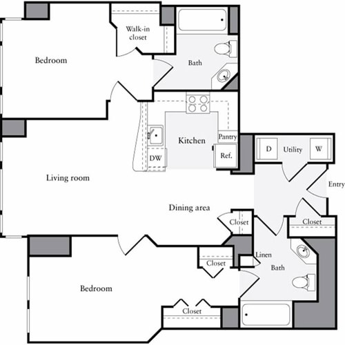 Floor Plan - 2 Bedrooms H