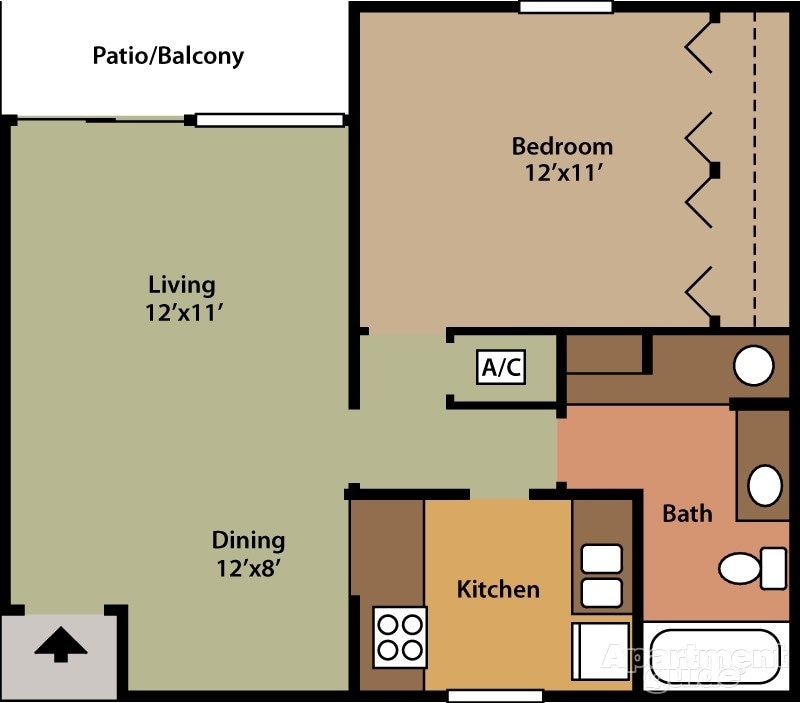 1BR/1BA - A1