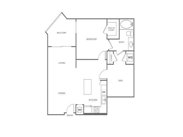 One Bedroom One Bath/Den (984 SF) - One Bedroom One Bath/Den (984 SF)