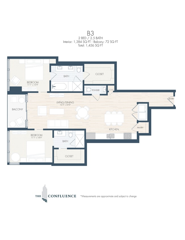 Floor Plan - B3 | Tower 2 Bedroom