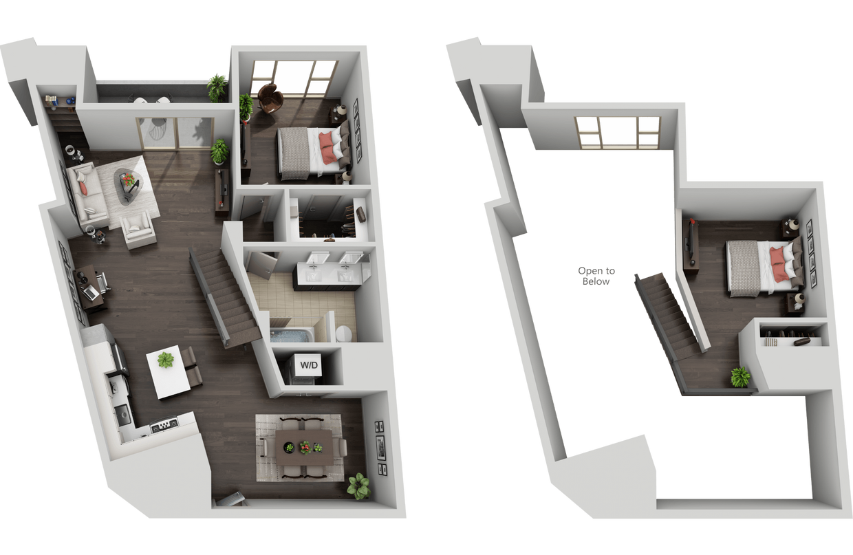 Floor Plan - 1 Bedroom with Loft 