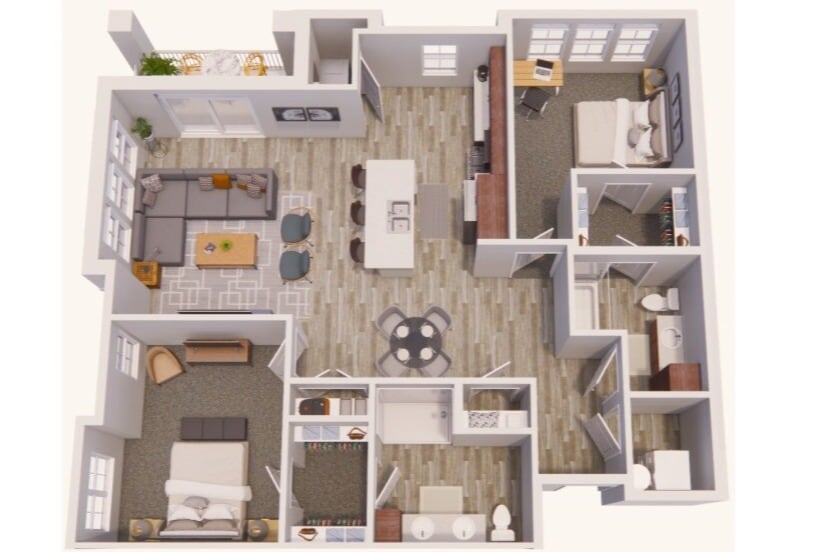 2 BDR 2 BA 1323 Sf - 2 BDR 2 BA VIEW