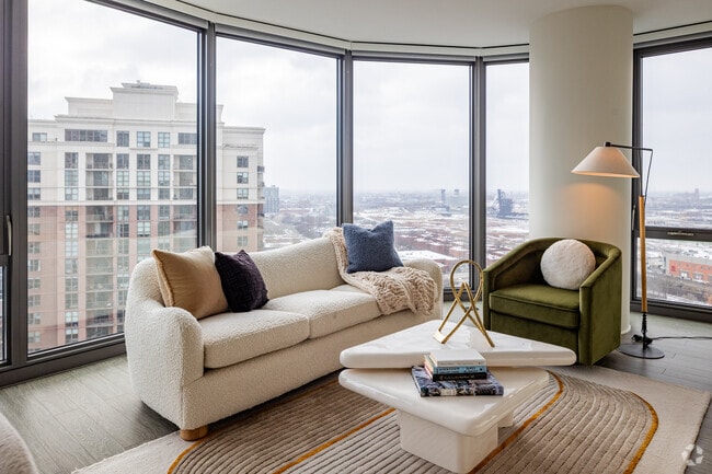 2BR,2BA - 900SF - Living Room - 1001 South State