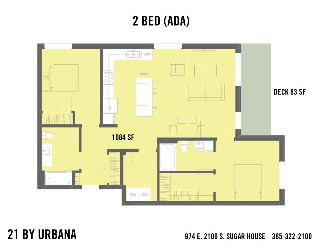 Floor Plan - 2 BED (2I-ADA)