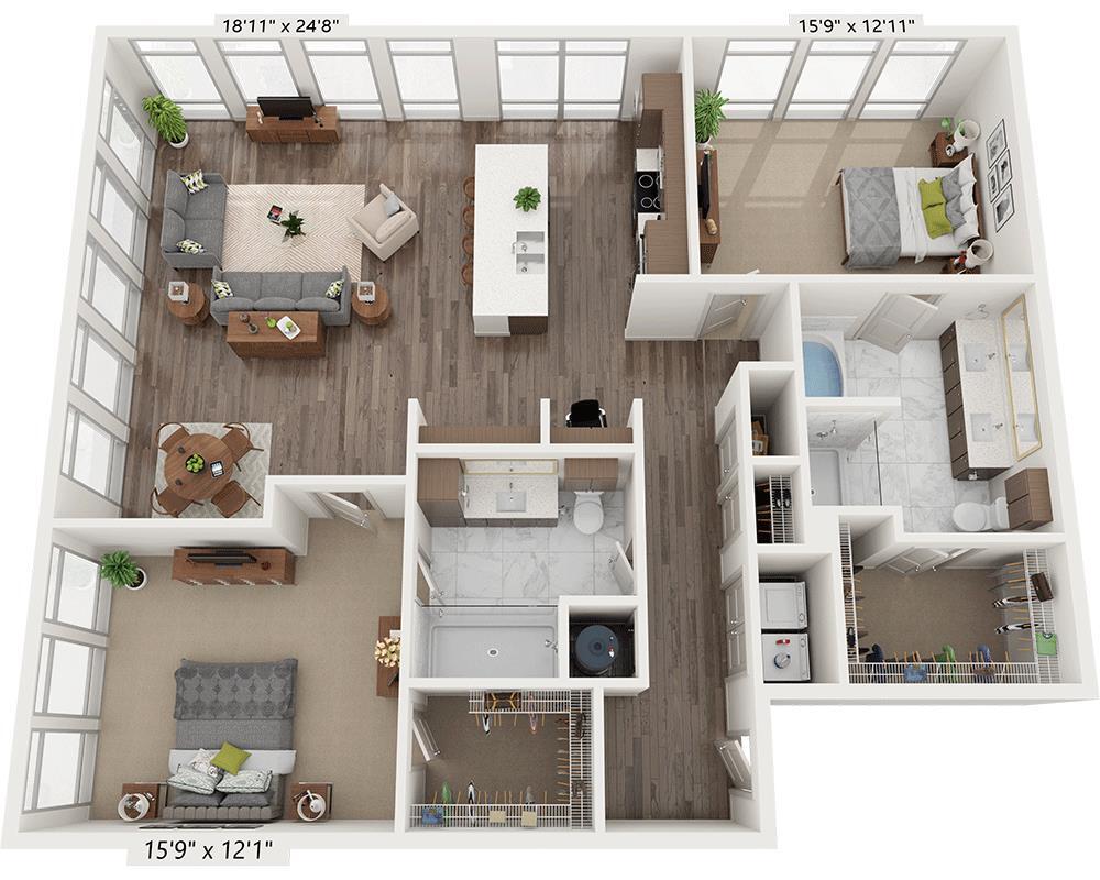 Floor Plan - Two Bedroom B3F