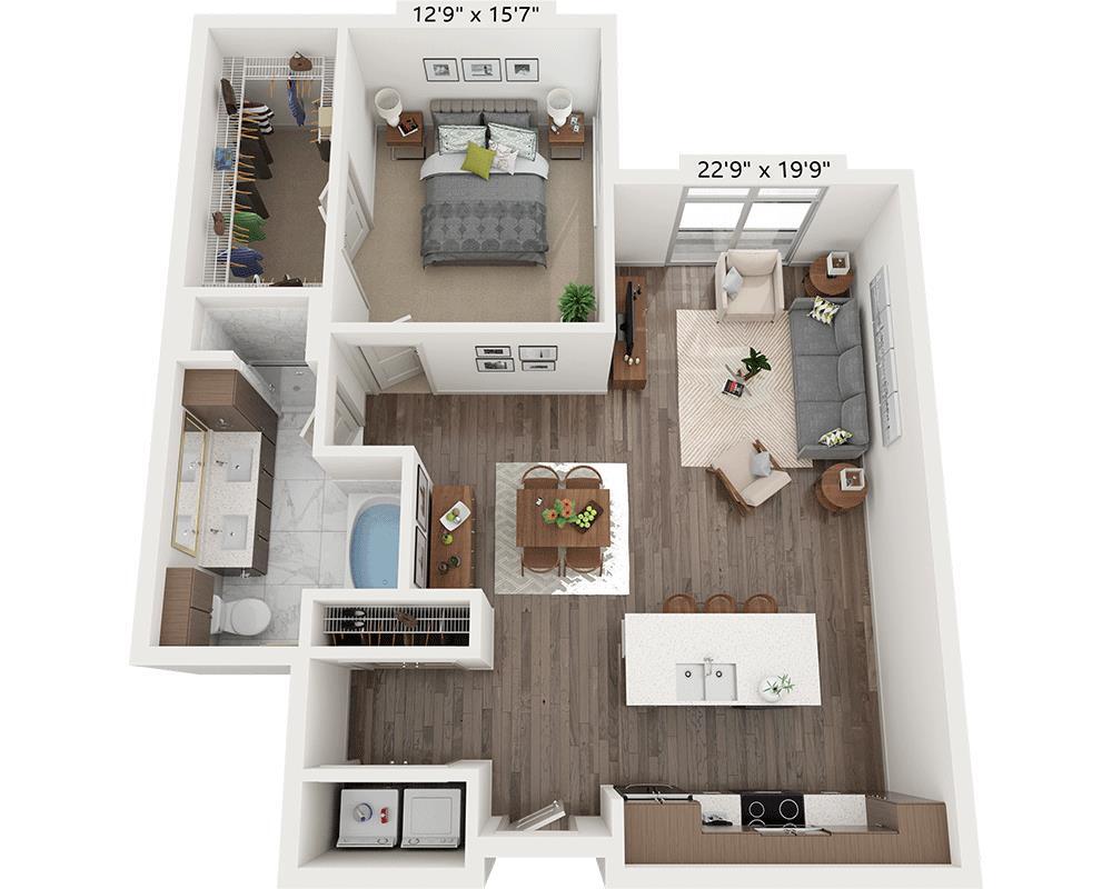 Floor Plan - One Bedroom A1I