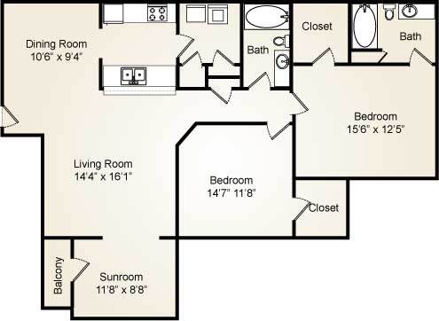 Floor Plan - B3 - Brighton with Sunroom