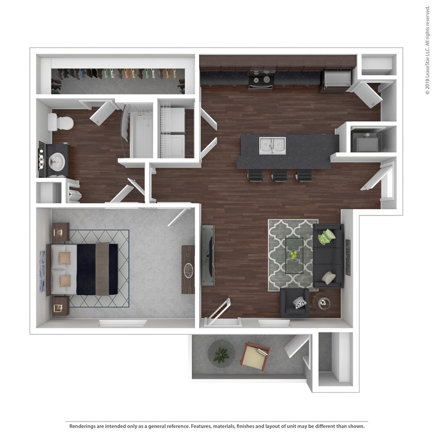 The Cabin: Beds - 1: Baths - 1: SqFt Range - 683 to 683 - The Cabin