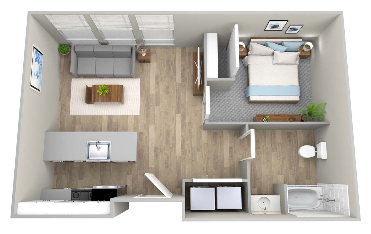 Floor Plan - Open 1 Bedroom