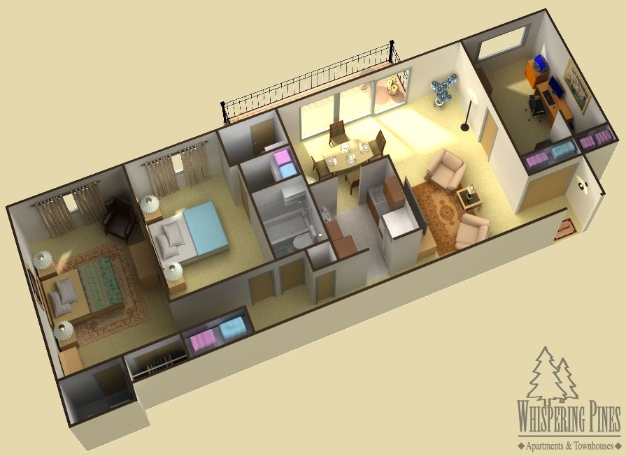 2 Bedroom with Den - 2 Bedroom Townhouse