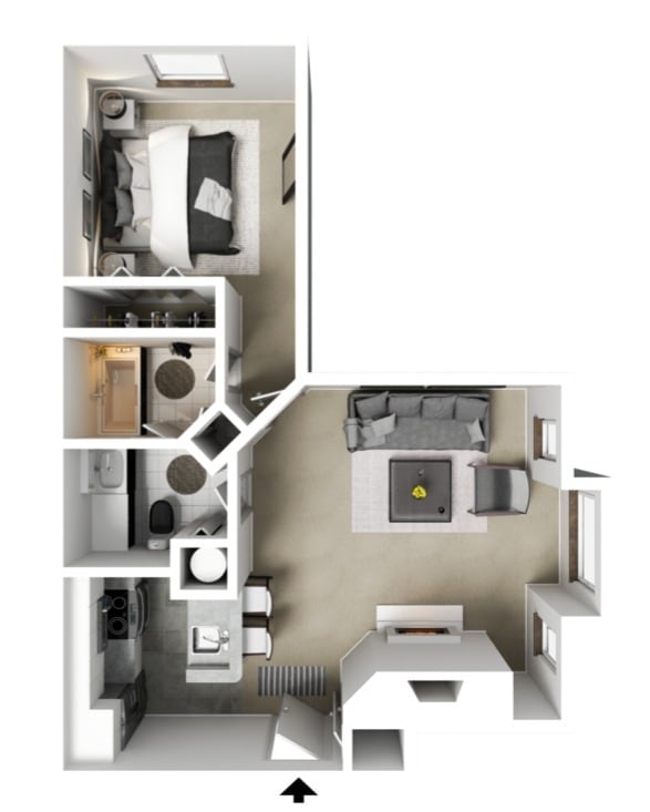 Floor Plan - 1 x 1 A