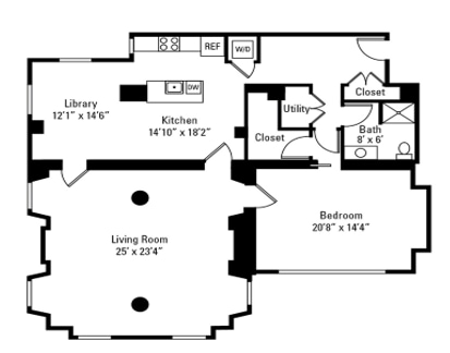 Floor Plan - 1 Bedroom Penthouse