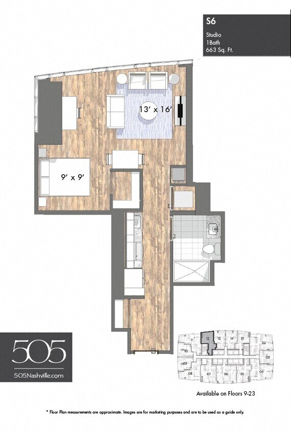 Floor Plan - 505 Studio Stack 01