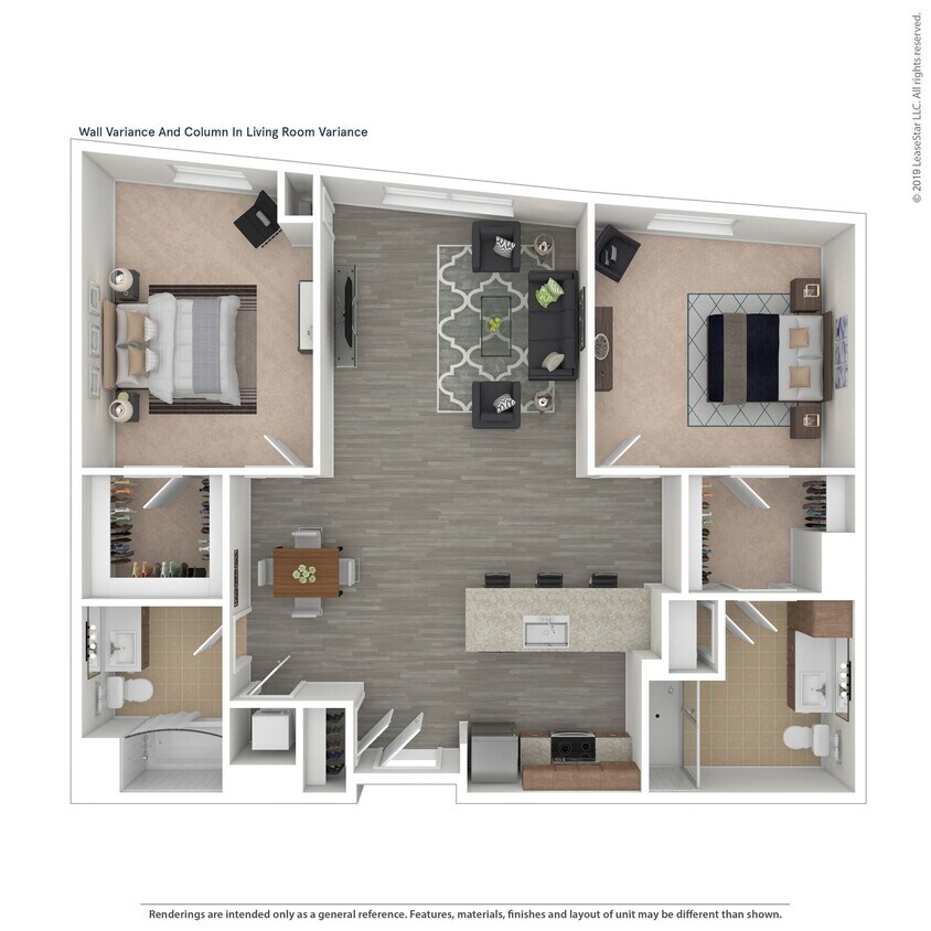 Floor Plan - C02.3 - 2 bed/2 bath
