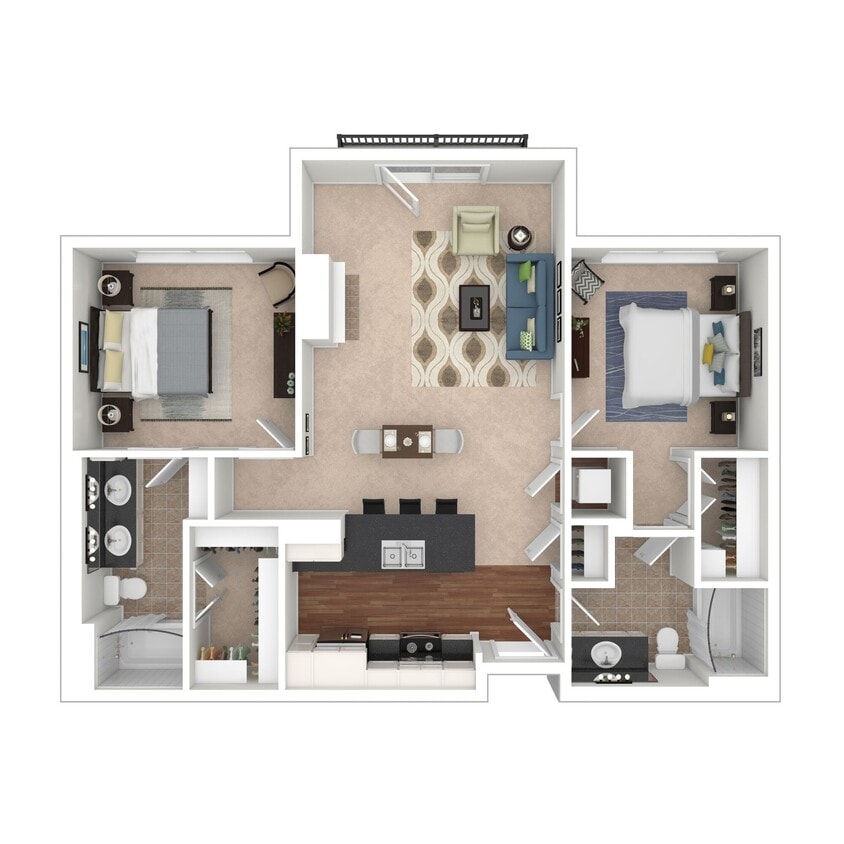 2 BD / 2 BA – 1,099 SF - B3