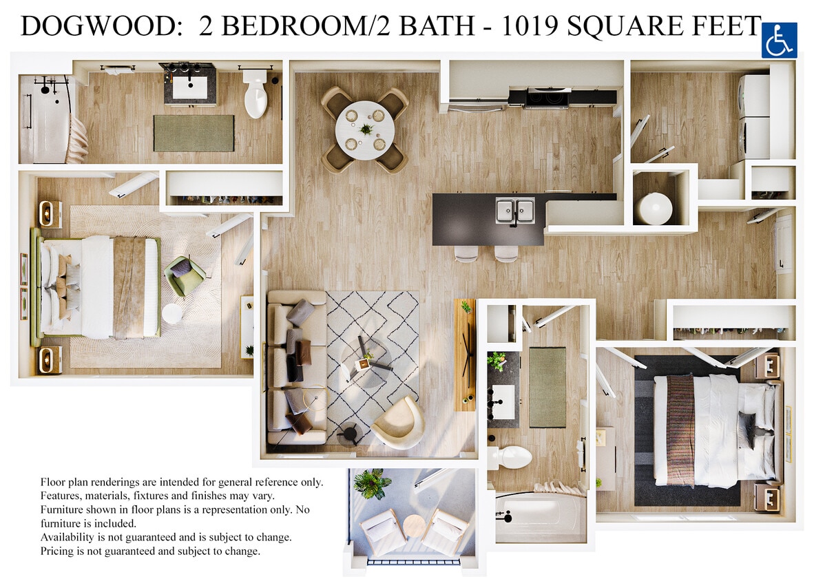 Floor Plan - 2 Bedroom 2 Bath ADA