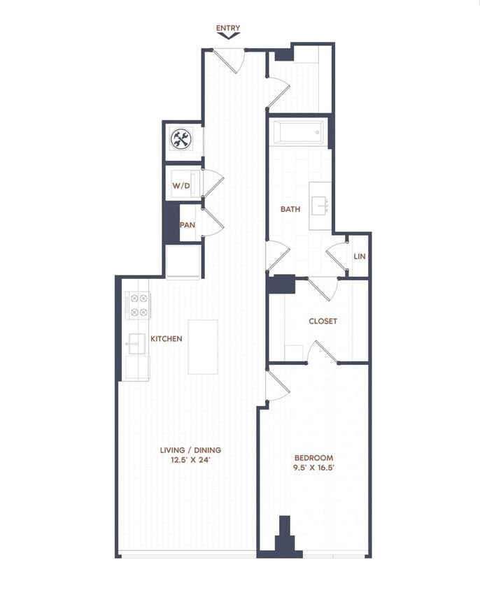 Floor Plan - 1 Bed/1 Bath-A17