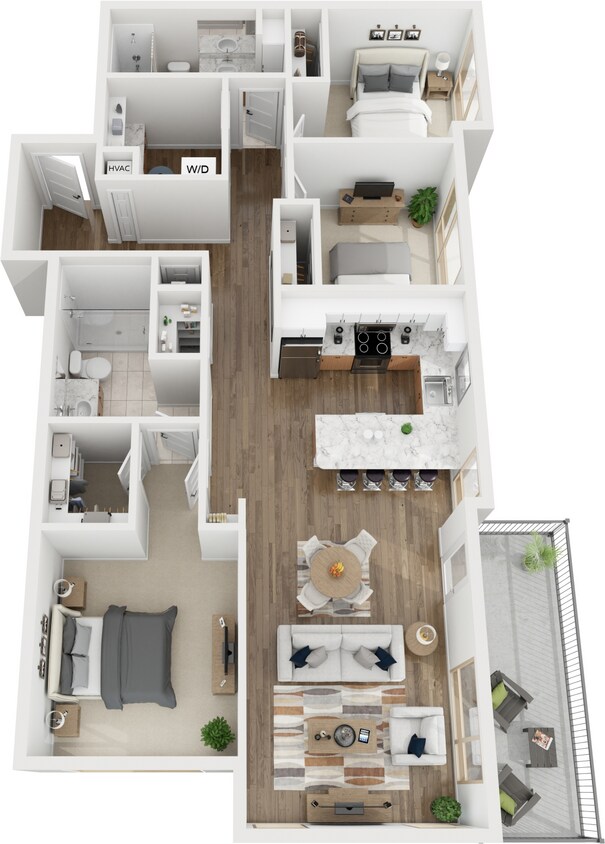 Floor Plan - 3 Bedroom 2 Bath