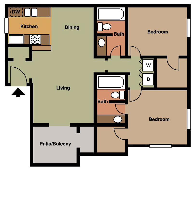 Floor Plan - 2x2BR1T3