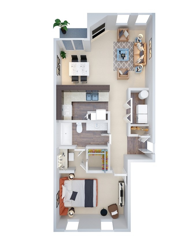 BR_3D_A3_708Sqft.jpg - 1 Bed 1 Bath 708 sf (a3)