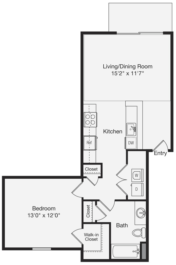 Floor Plan - 1 Bedroom Apartment Home